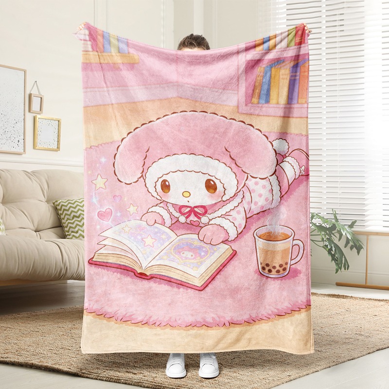 Christmas Throw Blanket - Coperta Sanrio in Morbida Flanella Rosa