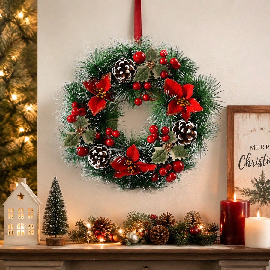 1 Pezzo Ghirlanda Natalizia pe - Christmas Wreath Fake recensione e prezzo